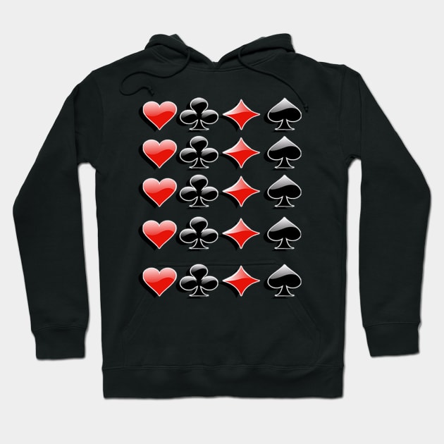 Card Player Design, Spades, Diamonds, Clubs & Hearts: Lucky Players Cool Graphic Design Cards Poker Hoodie by tamdevo1